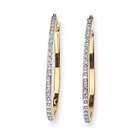 Allure Jewel & Gift 14k Diamond Fascination Oval Hinged Hoop Earrings