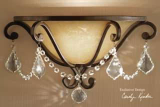   COUNTRY CHIC GIANNI ELECTRIC WALL SCONCE W/CRYSTAL PENDANTS #22477