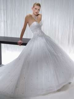   ivory Organza Beaded Wedding Dresses/Gowns Size6 8 10 12 14 16  