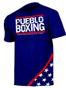 PUEBLO BOXING USA Flag BLUE Champion JACO MMA t shirt Cleto Reyes 