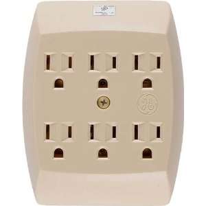  GE 6 outlet In Wall Adapter Power Center in Ivory   GE 