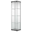 New IKEA Detolf Glass Door Display Cabinet Curio Black Brown