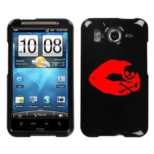  HTC INSPIRE 4G RED SKULL LIPS ON A BLACK HARD CASE COVER 