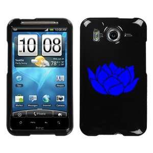  HTC INSPIRE 4G BLUE LOTUS ON A BLACK HARD CASE COVER 