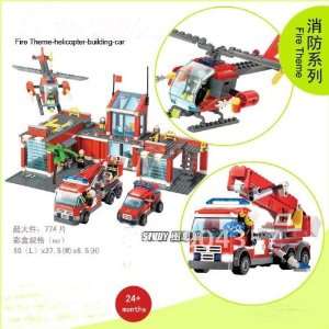  fireman educational plastic building blocks fire station Toys & Games