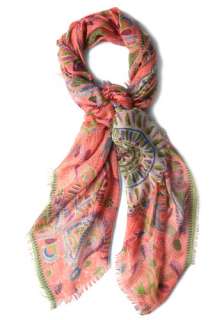   Scarf   Pink, Multi, Multi, Print, Fringed, Paisley, Boho, Spring