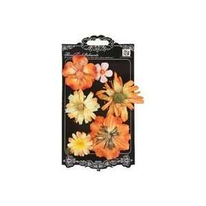  Orange Deluxe Flowers, 6 Card 