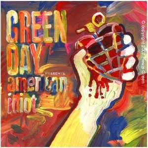 Green Day   American Idiot hand embellished digital print on canvas 