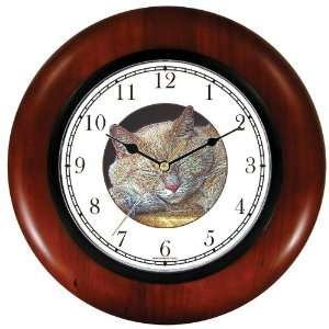  Sleeping Cat   Out Cold Wooden Wall Clock by WatchBuddy 