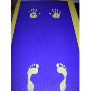  Childrens Purple Yoga Mat with Yellow Hand & Feet Prints 