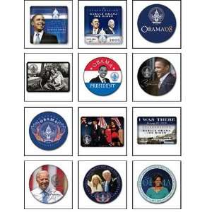 BARACK OBAMA 12 BUTTONS COLLECTORS SET   GREAT COLLECTORS PIECE