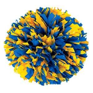  2 Color Mix Plastic Cheerleaders Poms GOLD/ROYAL BLUE 3/4 