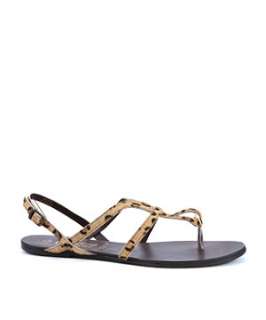 Stone (Stone ) Leopard Print Cow Hair Sandals  245175716  New Look