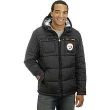 Pro Line Pittsburgh Steelers Quilted Puff Jacket with Plaid Lining 