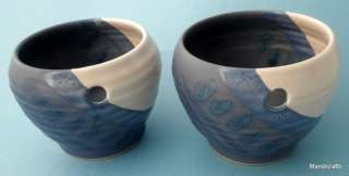 HILBORN Canada Art Pottery Crocus Planter POT DIP Bowl Lot of 4 blue 