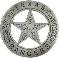 Souvenir Old West TEXAS RANGER CO A police law Badge SL  