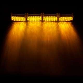 Amber 4x22 LED Flash Emergency Strobe Grill Light  