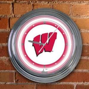  15 in Neon Clock Wisconsin