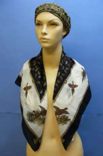 Vintage Collectable Italy Italian   Pheasant womens SCARF Wrap Veil 