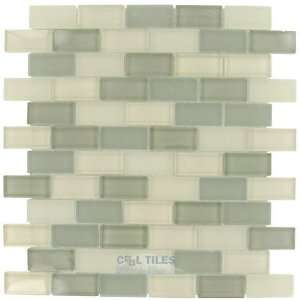 Free flow crystal 7/8 x 1 7/8 brick mesh mounted glass mosaic in oys