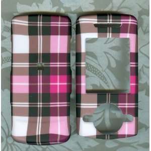  purple plaid rubberized AT&T Samsung SGH a777 FACEPLATE 