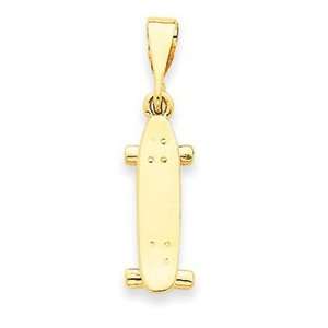  14k Yellow Gold Skateboard Pendant Jewelry