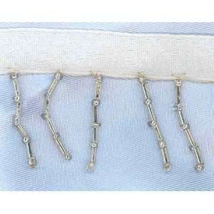  Beaded Trim Silver Bugle Beads By The Yard Arts, Crafts 