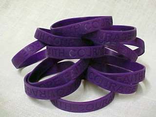 Fibromyalgia Purple Silicone Bracelets 12pc Lot New  