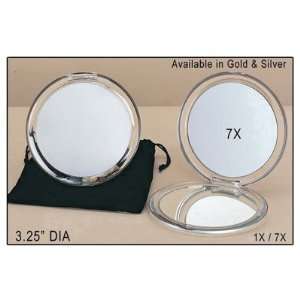  Rucci Silver Acrylic Round Travel Mirror 3.25 Diameter 1X 
