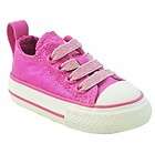 Childrens girls CONVERSE stretch low ox trainers raspbe