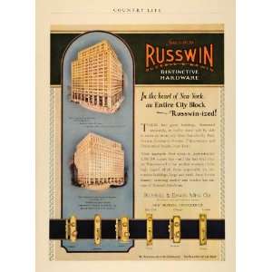  1926 Ad Russwin Hardware Door Lock Handle Buildings 