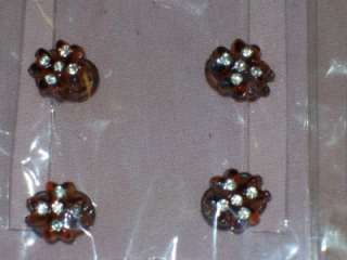 x24 48 Mini Hair Barrettes brown jewels flower clip NEW  