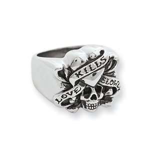  Ed Hardy Love Kills Slowly Ring in Stainless Steel size 10 