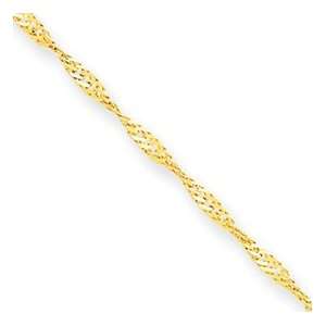  14k 1.4mm Singapore Chain Necklace   18 Inch   Spring Ring 
