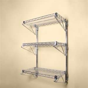 12d 3 Shelf Chrome Wire Wall Mounted shelving Kit from The Shelving 