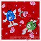 BOOAK Fabric Valentine LOVE *Candy Heart MnMs Chocolate Red Rainbow 