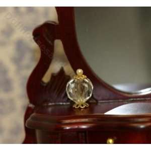  Dollhouse Miniature Perfume Clear Bottle with Gold Trim 