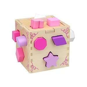  Wooden Shape Sorting Cube Pink Toys & Games