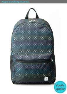   BP Backpack Bookbag in Black with Blue Pink Yellow Star W27512  