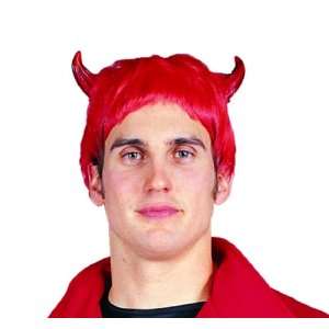  Adult Devil Wig with Horns Costume Accessory Everything 