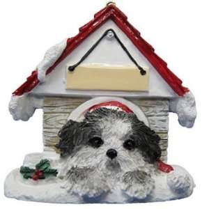  Puppycut Shih Tzu in Doghouse Christmas Ornament