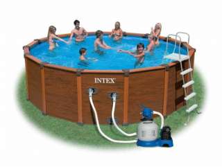INTEX Wood Grain Frame Pool Schwimmbecken 508 x 124  