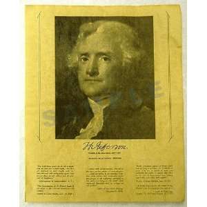   Thomas Jefferson  Portrait and Interesting Thoughts