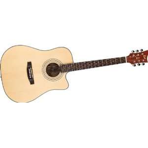  ESP Xtone DC 5E Cutaway Acoustic Electric Guitar Natural 