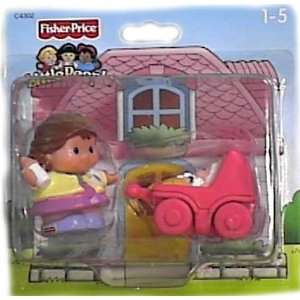  Fisher Price LITTLE PEOPLE Play Set~MOM & Baby in Carriage 