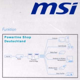 1x MSI 200Mbit ePower HomePlug AV Powerline Adapter  