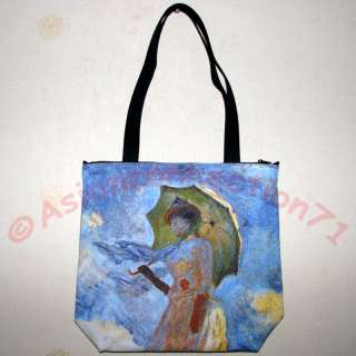 WOMAN with PARASOL New MONET Art Bag Purse Tote S or L  