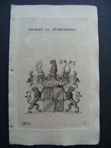 Wappen Österreich Grafen von Schönberg 1835 Tyroff  