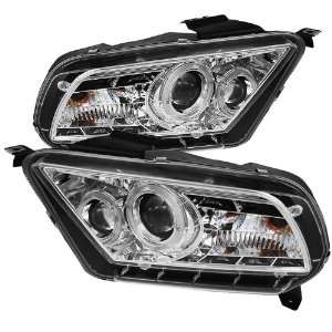   2012 Ford Mustang (Non HID) Halo DRL LED Projector Headlights   Chrome