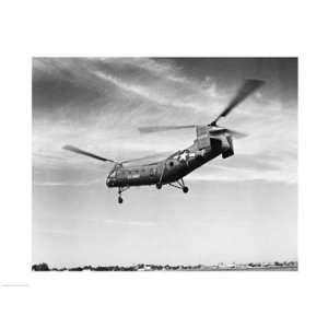  Low angle view of a military helicopter in flight, H 21D Helicopter 